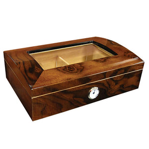 Addison Glass Top Humidor 40 Cigar Count - Shades of Havana