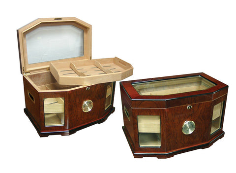 Image of Chancellor Large Glass Top Humidor 300 Cigar Count | Gloss - Shades of Havana
