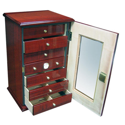 Charleston Large Humidor 150 Cigars Count | Gloss Cherry