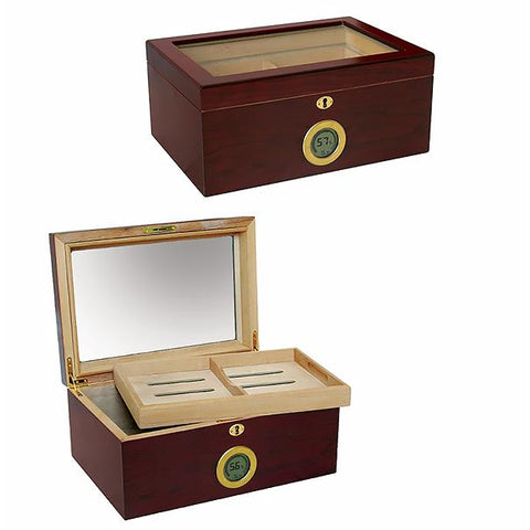 Image of Berkeley Digital Electronic Humidor Glass Top 100 Cigar Count - Shades of Havana
