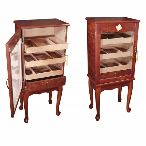Image of Belmont 600 Cigar Count Humidor Cabinet Table| Mahogany Finish - Shades of Havana