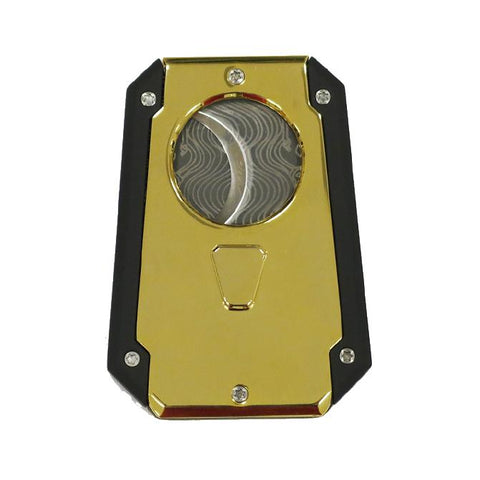 Colossus Wing Style Dual Blade Cigar Cutter - Spring Loaded Gold
