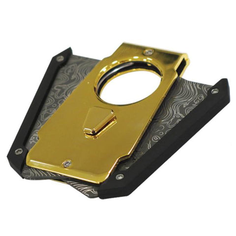Image of Colossus Wing Style Dual Blade Cigar Cutter - Spring Loaded Gold - Shades of Havana