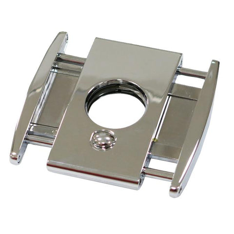 Image of TITAN Silver - High End Box Wing Cigar Cutter - Dual Blade Cutter - With Spring Loaded Action - Shades of Havana