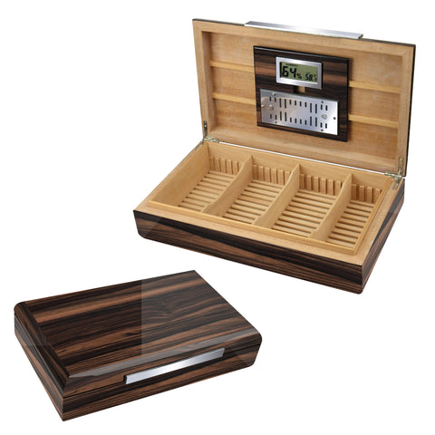 Image of Vanderbilt Electronic Humidor - Ebony Wood Finish 120 Cigar Capacity - Shades of Havana