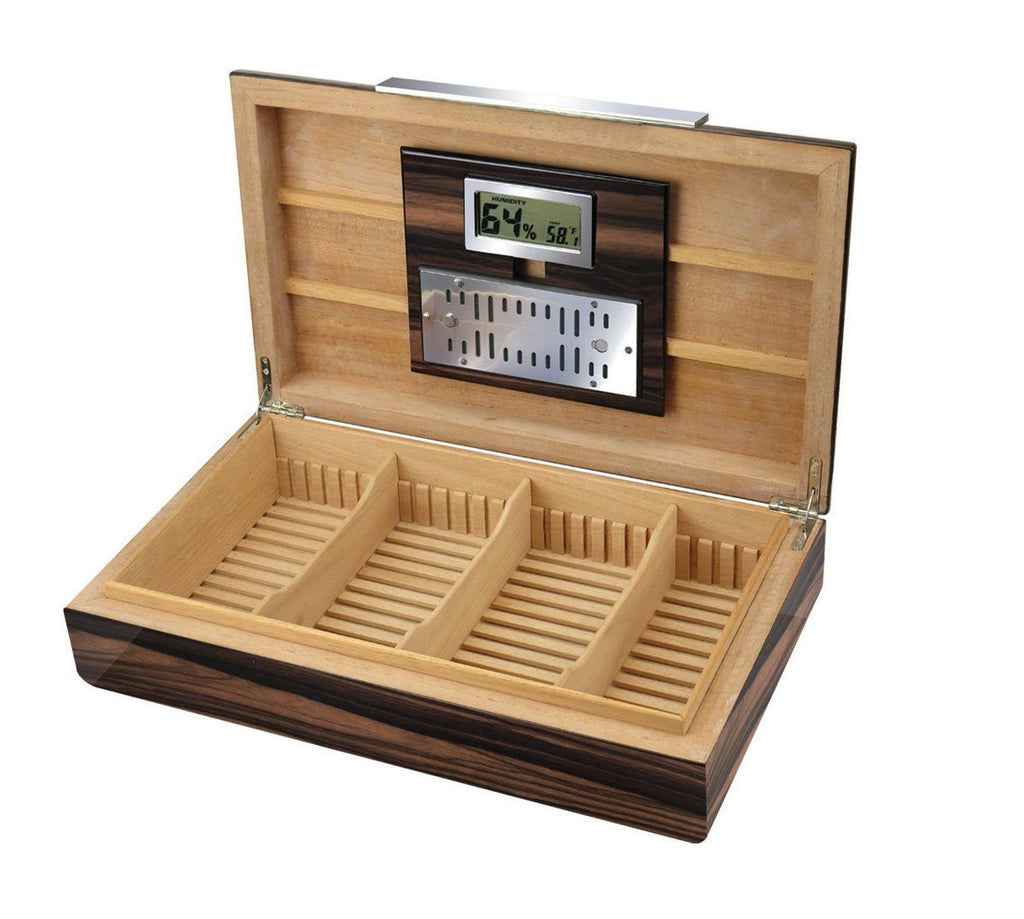 Vanderbilt Electronic Humidor - Ebony Wood Finish 120 Cigar Capacity - Shades of Havana