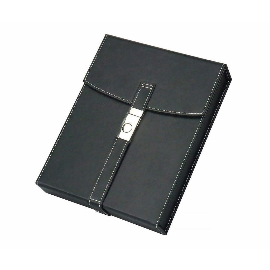 Florence Travel Humidor 10 Cigar Black Leather With Humidifier - Shades of Havana