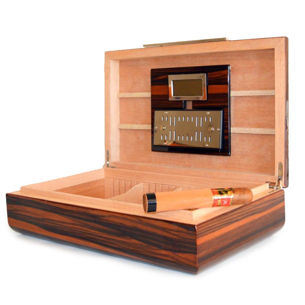 Vanderbilt Electronic Humidor - Ebony Wood Finish 120 Cigar Capacity - Shades of Havana