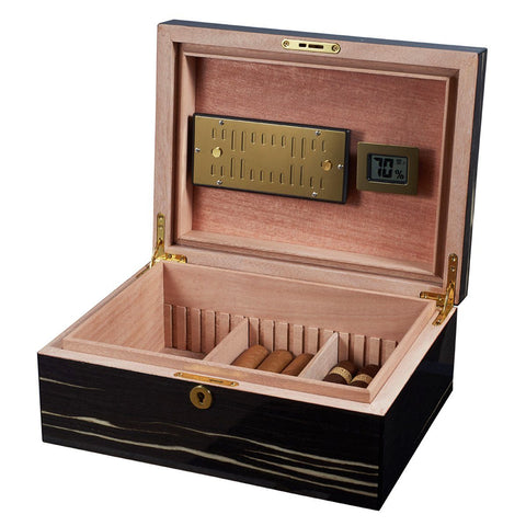 Remo Black Humidor 50 Cigar Count | Ashburl Wood