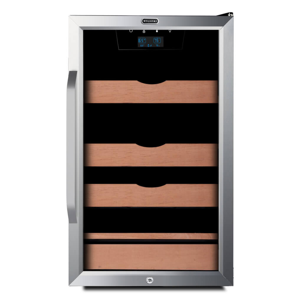 Whynter 421HC Cigar Cabinet Humidor Cooler with Humidity Temperature Control and Spanish Cedar Shelves - 4.2 Cu.Ft.