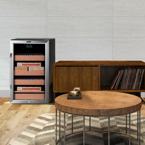 Image of Whynter 421HC Cigar Cabinet Humidor Cooler with Humidity Temperature Control and Spanish Cedar Shelves - 4.2 Cu.Ft.