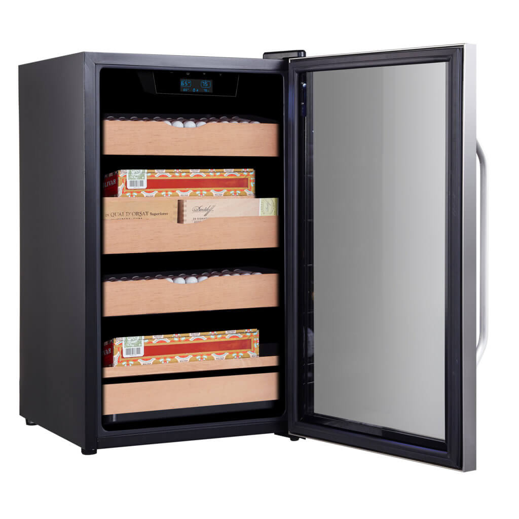 Whynter 421HC Cigar Cabinet Humidor Cooler with Humidity Temperature Control and Spanish Cedar Shelves - 4.2 Cu.Ft.