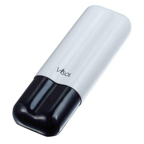 Agent Carbon Fiber Cigar Case 2 Finger White & Black