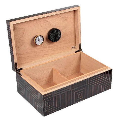 Azteca 75 Cigar Count Humidor | Antique Geometric Pattern