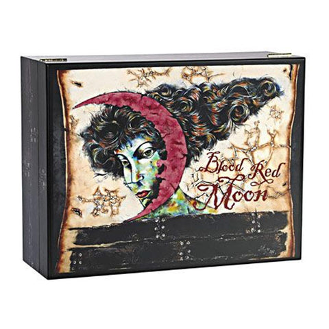 Image of Blood Red Moon Humidor 100 Cigar Count with Brand Art - Shades of Havana