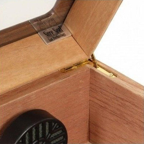 Image of Capri Glass Top Humidor With Front Mount Hygrometer | 25-50 Cigar Count - Shades of Havana