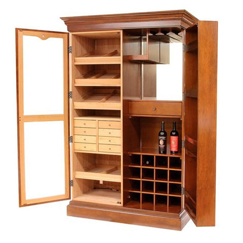 Wine Bar & Cigar Cabinet Humidor - Wine Rack - 3000 Cigars