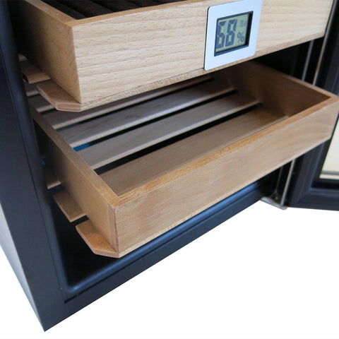 Image of Clevelander Electronic Humidor Cabinet 250 Cigar Count | Electric Humidifier - Shades of Havana