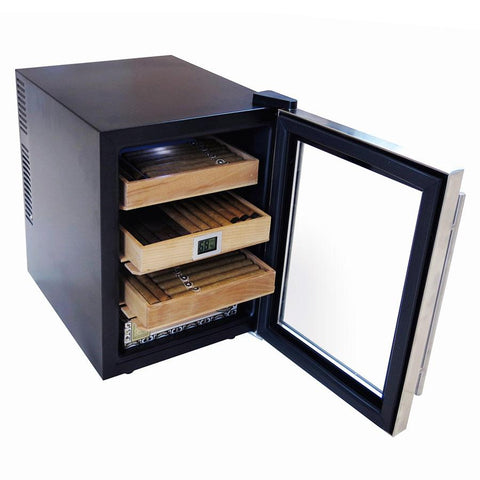 Image of Clevelander Electronic Humidor Cabinet 250 Cigar Count | Electric Humidifier - Shades of Havana