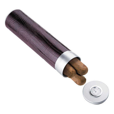 Image of Comodo Aluminum Cigar Case | Dark Purple Leather - Shades of Havana
