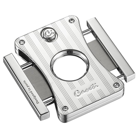 Image of Dion - Engine Turned Chrome Cigar Cutter - Caseti - Shades of Havana