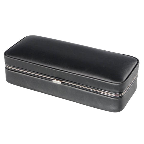 Executive 3 Cigar Case Black Leather with Cutter