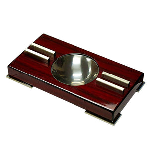 High Gloss Contemporary Art Deco Ashtray on Polished Feet - Shades of Havana