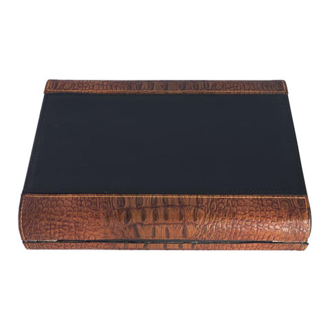Image of Sobek Brown Leather Travel Humidor 10 Cigar Count - Shades of Havana