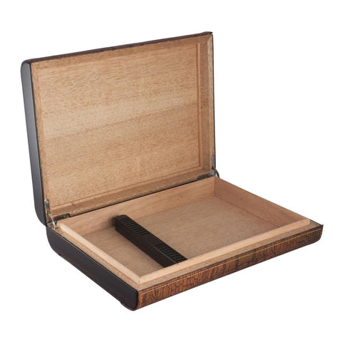 Sobek Brown Leather Travel Humidor 10 Cigar Count