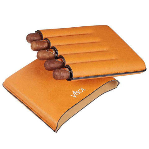 Dakota Tan 60 Ring Gauge Cigar Case | 5 Cigar Count