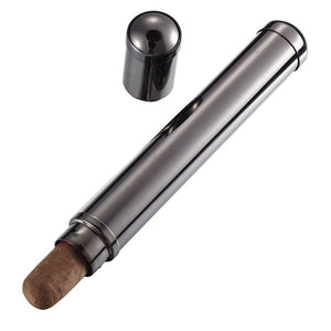 Darryl 1 Cigar Metal Tube Case | Gunmetal - Shades of Havana