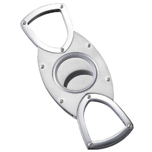 Leon High Polish Satin Large Guillotine Cigar Cutter - Shades of Havana