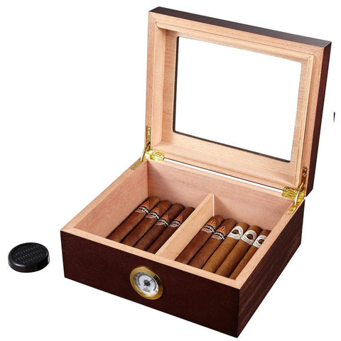 Santa Clara Glass Top Humidor 50 Cigar Count | Rosewood