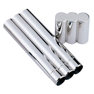 Trilogy Stainless Steel 3 Cigar Case | Chrome - Shades of Havana