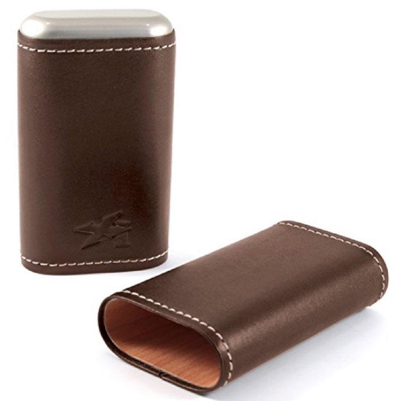 Xikar Envoy 3-Finger Leather Cigar Case - Shades of Havana