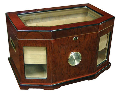 Image of Chancellor Large Glass Top Humidor 300 Cigar Count | Gloss - Shades of Havana