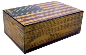 Humidor Supreme Constitution American Flag - 100 Cigar Capacity