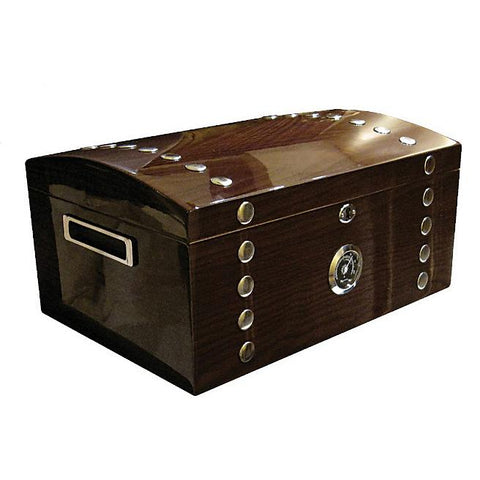 Image of Montgomery 150 Cigar Count Humidor Chest | Lacquer Studded - Shades of Havana
