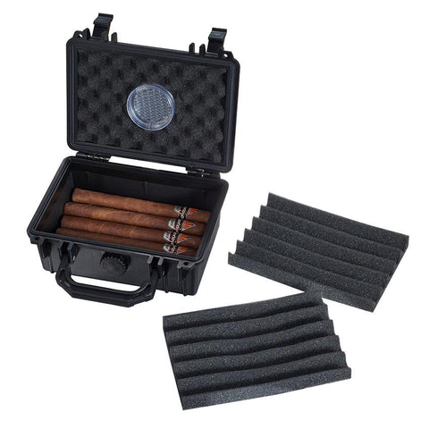 Ryder Hard Plastic Travel Cigar Humidor 15 Cigar Count - Shades of Havana