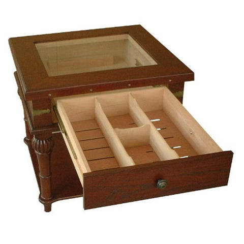 Scottsdale Glass Top End Table Humidor | 300 Cigar Count