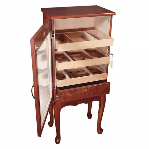 Image of Belmont 600 Cigar Count Humidor Cabinet Table| Mahogany Finish - Shades of Havana