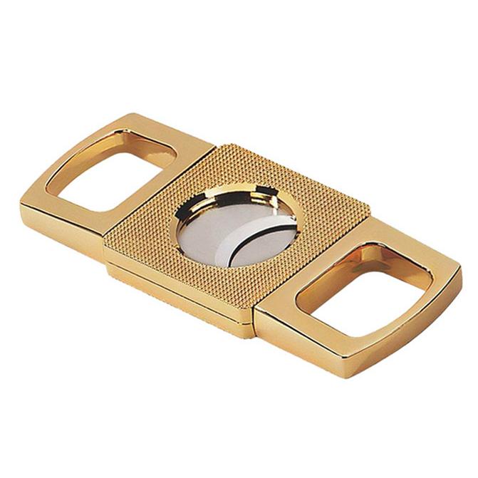Gold Cigar Cutter - Etched Guillotine Cutter - Precision Made - Etched Body in Gift Box (Gold) - Shades of Havana