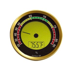Gold Round Digital Hygrometer - With Calibration Feature (Gold) - Shades of Havana