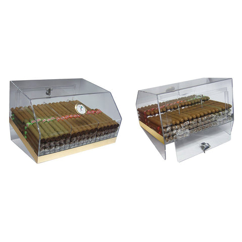 Image of Laurence Acrylic Humidor Cabinet Commercial Display | 75 Cigar Count - Shades of Havana