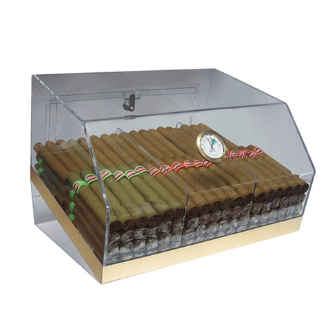 Image of Laurence Acrylic Humidor Cabinet Commercial Display | 75 Cigar Count - Shades of Havana