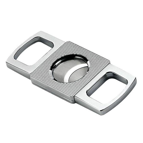 Silver Cigar Cutter - Etched Guillotine Cutter - Precision Made - Etched Body in Gift Box (Silver) - Shades of Havana