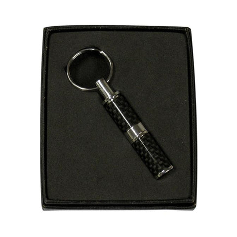Bullet Cigar Punch Cutter - Polished Carbon Fiber & Chrome Bullet Cutter - Gift Box Included - Plated Accents - Shades of Havana
