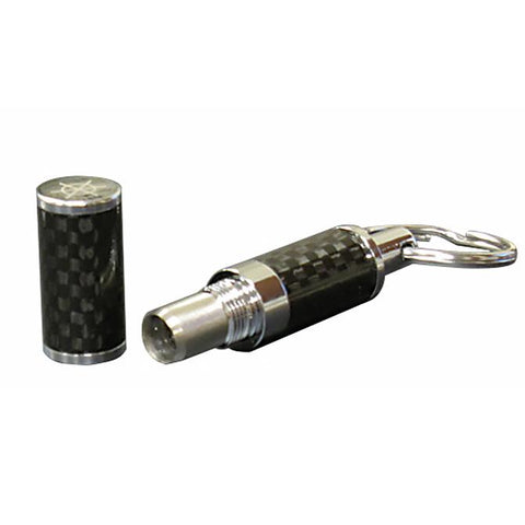 Bullet Cigar Punch Cutter - Polished Carbon Fiber & Chrome Bullet Cutter - Gift Box Included - Plated Accents