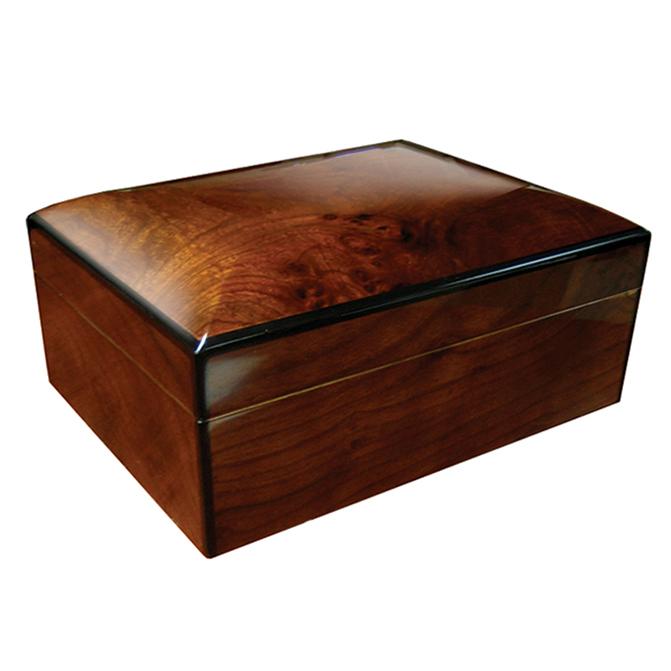 High Gloss SAVOY Natural Wood Cigar Box Humidor Lacquered Hygrometer -  Waterfront Online