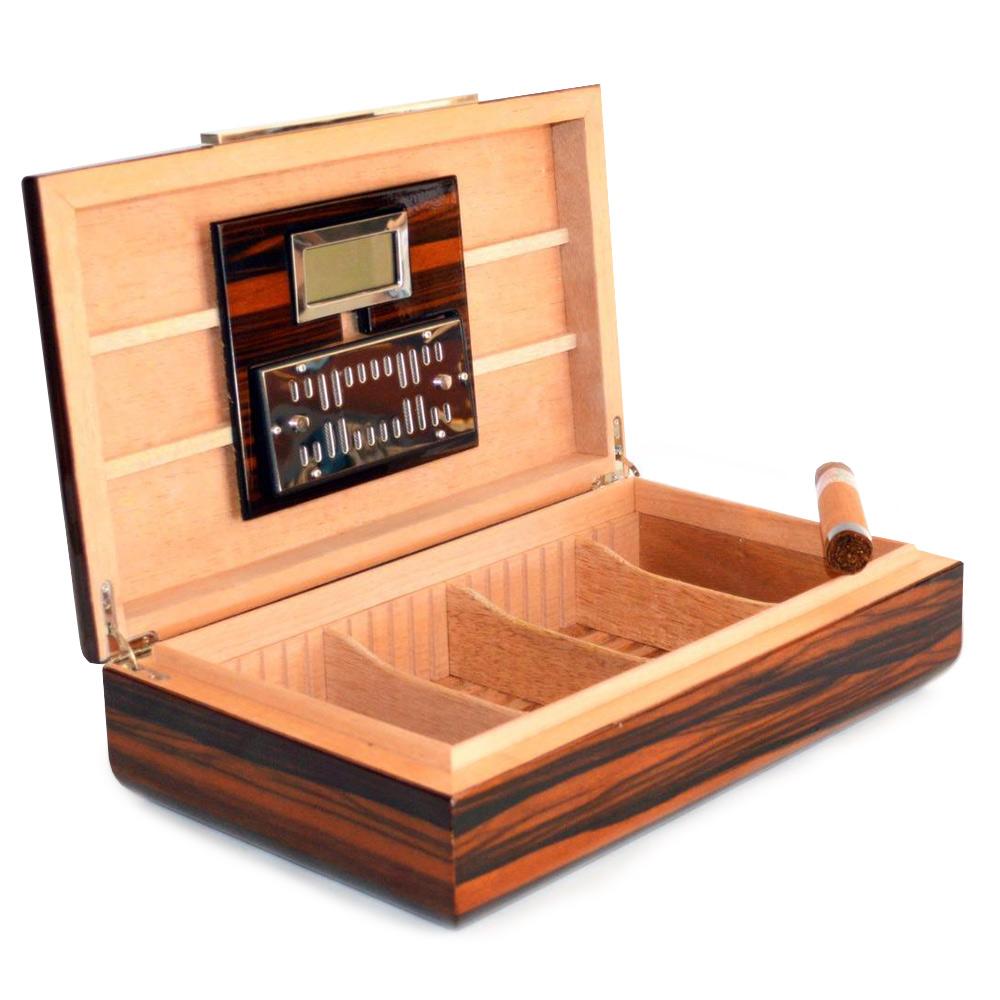 Vanderbilt Electronic Humidor - Ebony Wood Finish 120 Cigar Capacity - Shades of Havana